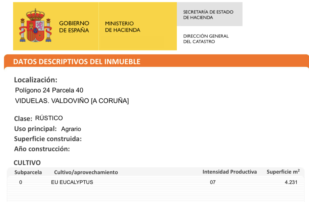 Parcela rústica en Valdoviño
