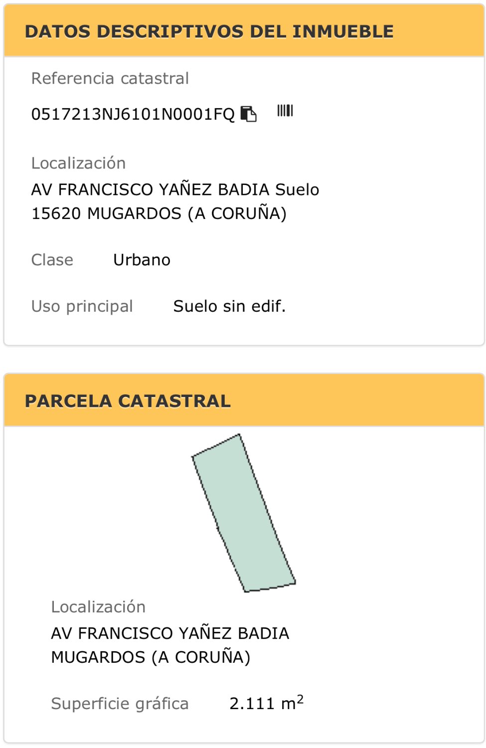Solar urbano en Mugardos